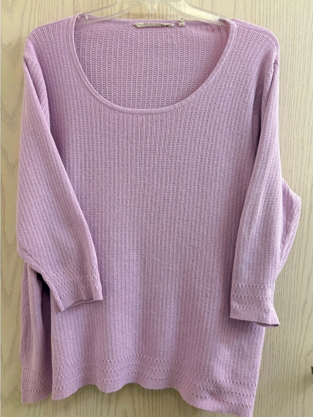 Soft Surroundings Lavender Scoop Neck Lightweight Knit Sweater
